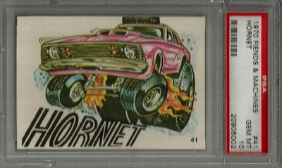 1970 Donruss Fiends & Machines #41 "Hornet" PSA 10 GEM MINT Non-sport Card - Image 1 of 4