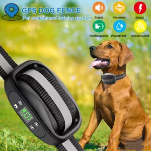 Newest GPS Wireless Dog Fence Pet Containment System Waterproof Training Collars - Picture 1 of 11