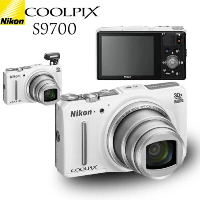 Nikon Coolpix S9700 Compact Digital Camera 30x Optical 16.05MP White - 90NEW - Image 1 of 4
