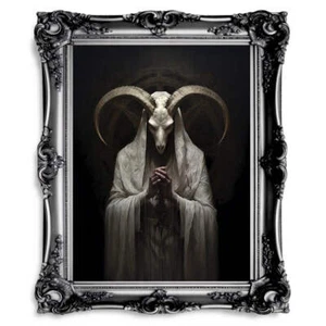 Cult of Baphomet Gothic Wall Art Dark Gothic Print Dark Aesthetic Room Decor Occ - Picture 1 of 22