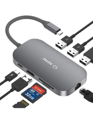 TOTU 8-In-1 USB C Hub with Ethernet Adapter - TT-HB001C - Image 1 of 4