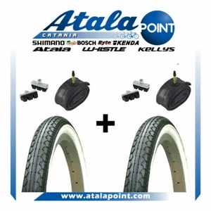 2 COPERTONI 700X35 +2 CAMERE D'ARIA+2 COPPIE PATTINI FRENO BICI BICICLETTA.NUOVO - Foto 1 di 4