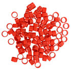  100 Pcs Red Pp Plastic Chicken Foot Ring Poultry Identification Tag