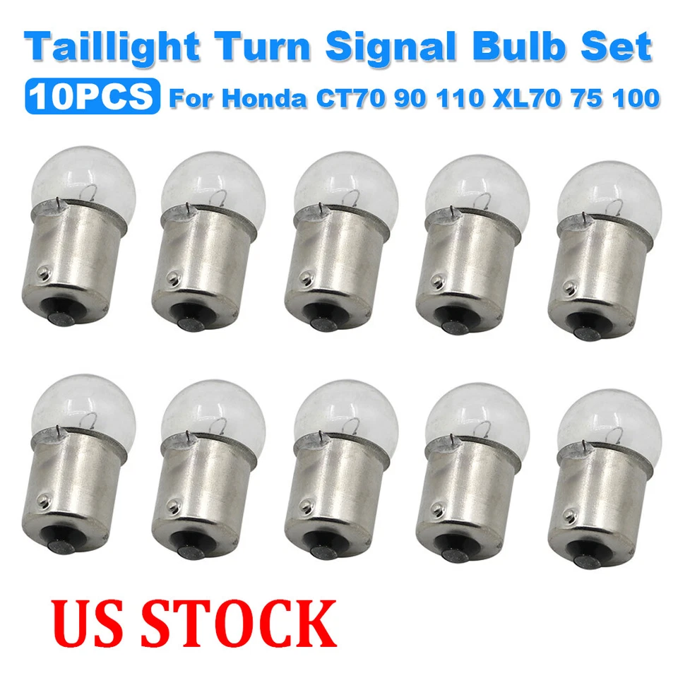 Juego de 10 bombillas de señal de giro de luz trasera para Honda CT70 CT90 CT110 XL70 XL75 XL100 Foto 1 de 4