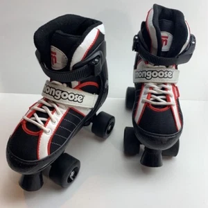 Mongoose Youth Hockey Quad Adjustable Inline Roller Skates Black Lace Up 1-4 - Picture 1 of 12