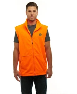 TrailCrest by Treel Mens High Vis Safety Fleece Blaze Orange Hunting Vest - Picture 1 of 8