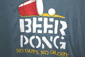 NUEVO SIN ETIQUETAS Camiseta Para Hombres Beer Pong Sin Agallas Sin Gloria Juego de Beber L Grande Divertida - Imagen 1 de 2