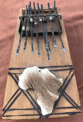 Vintage African Kalimba, Thumb Piano, musical Instrument, Hand Made Kalimba  - Image 1 of 4