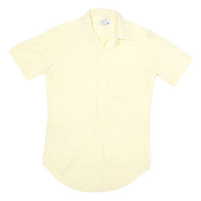 Camisa ARROW Para Hombres Amarilla Mezcla Algodón S Manga Corta Botón Informal Lisa Foto 1 de 4