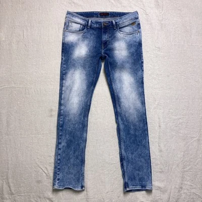 Pantalones de mezclilla ajustados Flying Machine Jackson para hombre 36 azules elásticos Foto 1 de 4