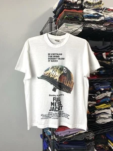 Ultra RARA Camiseta Chaqueta Completa Metal Vintage Años 80 Kubrick Blanca Talla M - Imagen 1 de 8