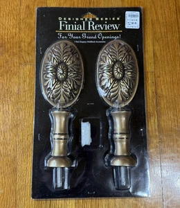 NIB Designer Series Set Of Finials Ornate Brass Finish Drapery Holdbacks Heavy - Picture 1 of 8