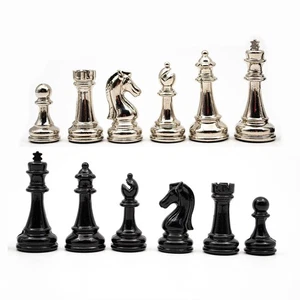 Black And Silver Luxurious Metal Chess Pieces - Picture 1 of 1