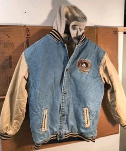 Giacca Disney 1928 Topolino Lega Champs Gioventù Lg Denim Cappuccio Rimovibile - Foto 1 di 11