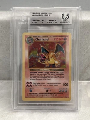 1999 POKEMON BASE SET SHADOWLESS #4 CHARIZARD HOLO BGS 6.5 - Image 1 of 2