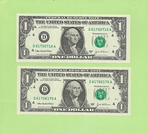 '6170 0716 & 6170 6170' .. MATCHING .. UNCIRC $1  RADAR & REPEATER       2003A - Picture 1 of 2