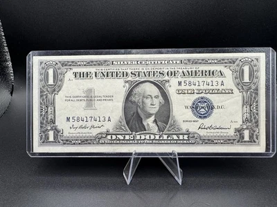 💙 1957-A $1 Silver Certificate 💵 Blue Seal • M58417413A • Crisp XF - Image 1 of 2