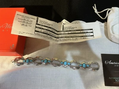 Pulsera turquesa de la Bella Durmiente American West Sterling 925 venta al por menor $ 346 nueva Foto 1 de 4