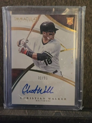 2015 Panini Immaculate Christian Walker Rookie Auto #147 #D /99 - Image 1 of 2