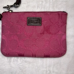Coach Vintage Signature Y2K hellrosa kleine Handgelenktasche mit Reißverschluss - Bild 1 von 5
