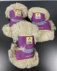 Vintage Laines Du Pingouin Yarn 3 Skeins Natural Color Wool/Angora 500 Yds 50GM - Picture 1 of 4