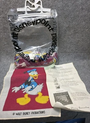 Vtg Donald Duck Walt Disney Productions Disneypoint Needlepoint Canvas Complete  - Image 1 of 2