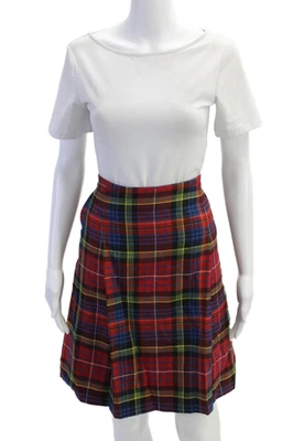 Brooks Brothers Women's Hook Closure Lined Pleated Mini Skirt Plaid Size 12 - Image 1 of 4