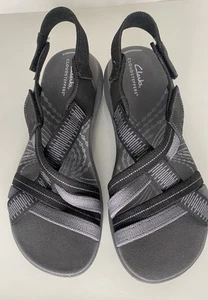 Clarks Cloudsteppers Women's Size 6 Black Mira Ivy Slingback Sandals Comfort - Picture 1 of 9