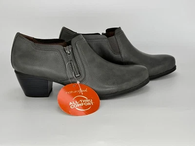 Natural Soul Boots Womens 7.5 Kasta Zip Low Ankle Bootie Gray Faux Leather - Image 1 of 4