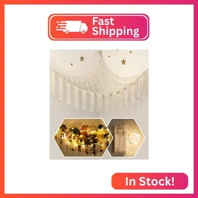 Hamaca de peluche esquina con luz LED - Hamaca de almacenamiento de juguetes Red de peluche L Foto 1 de 2