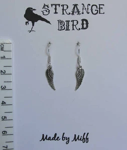 Little wing! earrings angel wings rockabilly goth emo - Picture 1 of 1