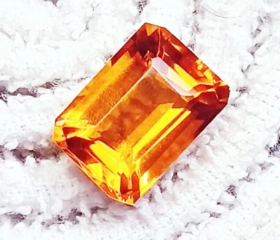 10 Karat Brasilianischer Orange Citrin Smaragd Cut Zertifiziert Lose Edelstein - Bild 1 von 4