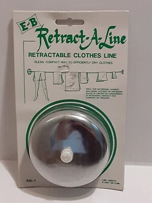 Línea de paños retráctiles vintage Retract-A-Line E&B Manufacturing Bissell nuevo en caja Foto 1 de 4