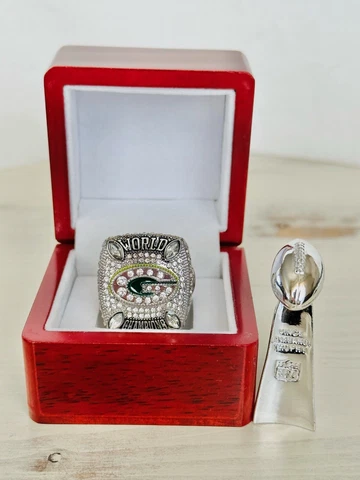 Aaron Rodgers Green Bay Packers Championship Ring W Box + Trophy, US SHIP Cover