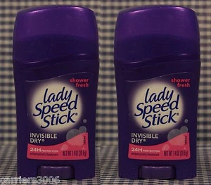 2 Lady Speed Stick SHOWER FRESH Invisible Dry Antiperspirant Deodorant 1.4 oz - Picture 1 of 1