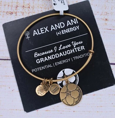 NUEVO NUEVO CON ETIQUETAS Alex and Ani Because I Love You Nieddaughter Pulsera de Oro con Tarjeta Foto 1 de 2
