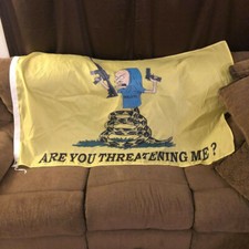 5ft Beavis Don't Tread on Me Flag Merica Funny Are you Threatening Me? Gun Rifle