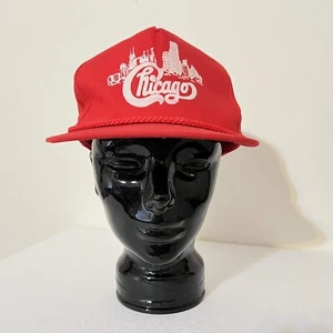 Rare VTG 80s Chicago The Band Red Snapback Hat Cap Peter Cetera Great Condition - Picture 1 of 13