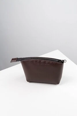 Pequeña bolsa de viaje cosmética con cremallera de cuero genuino bolsa de maquillaje organizadora de píldoras Foto 1 de 4