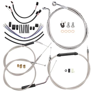 Harley Extended Throttle & Idle Clutch Brake Cable for Softail 2011-2015 N/ABS - Picture 1 of 9