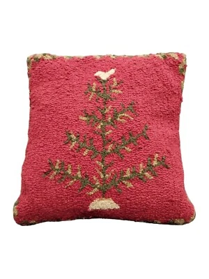 Chandler 4 Esquinas Laura Megroz Almohada de Lana Enganchada a Mano Árbol de Navidad Pájaro 17" Foto 1 de 4