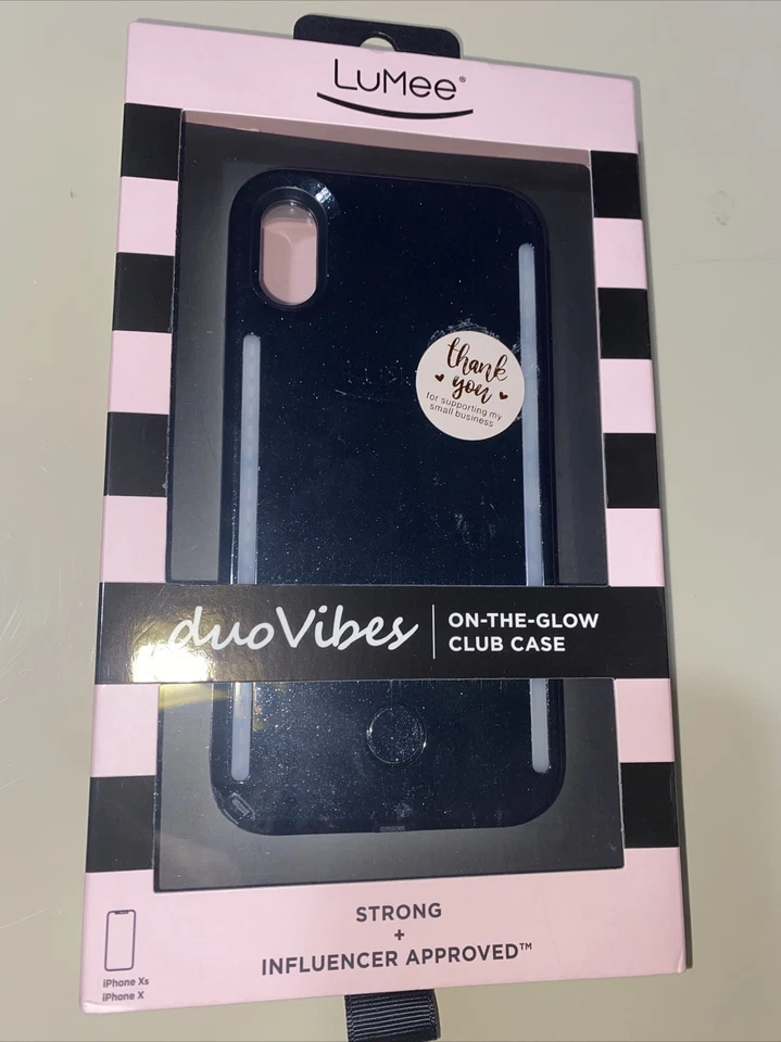 LuMee Duo Instafame Lighted Cases For IPhone Xs X Case Black Glitter UNIQUE~NEW - Image 1 of 4
