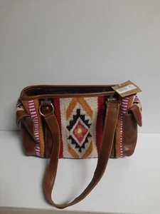 Ariat Borsa Coperta Lana Donna Western Borsello Cinghie Pelle Nuova con etichette - Foto 1 di 6