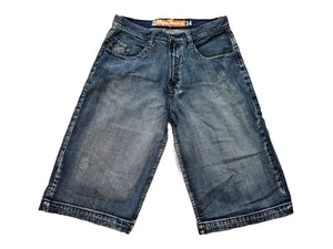 Vintage Pepe Jeans Jorts Jean Shorts Blue Baggy Embroidered 34 Mint - Picture 1 of 4