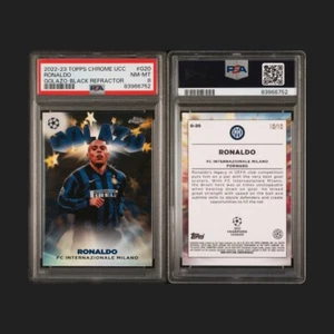 RONALDO NAZARIO R9 TOPPS CHROME UEFA GOLAZO BLACK REFRACTOR 10/10 #10!!! PSA 8 - Picture 1 of 1
