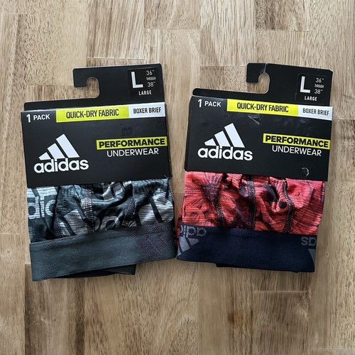 Adidas Performance Boxer Slip Confezione 2 Uomo Taglia L Asciugatura Rapida Intimo Rosso Verde