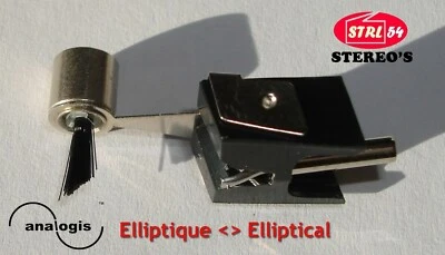 COM - ANALOGIS TONNADEL D625E D400E D750 pour Pickering XV15 Haute Qualité Stylet Diamant ELLIPTIQUE