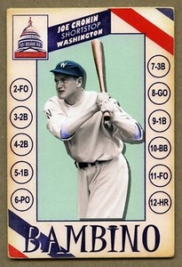 Banty Red Bambino Card Game JOE CRONIN, Washington Senators DEBUT
