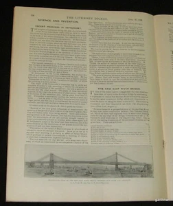 EAST RIVER BRIDGE 1898 NUEVA YORK + MAMPOSTERÍA CAUSADA POR LA GUERRA ESPAÑOLA AMERICANA CARACTERÍSTICA - Imagen 1 de 2