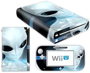 Nintendo Wii U Peau Design Foils Autocollant Film Protecteur Set - Alien Motif - Picture 1 of 1